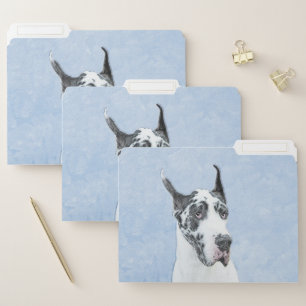 Great Dane (Harlequin) Painting - Original Dog Art File Folder