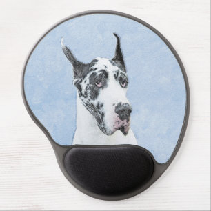Great Dane (Harlequin) Painting - Original Dog Art Gel Mouse Pad