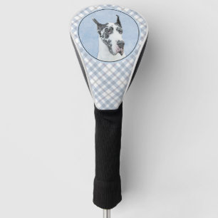 Great Dane (Harlequin) Painting - Original Dog Art Golf Head Cover