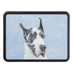 Great Dane (Harlequin) Painting - Original Dog Art Hitch Cover