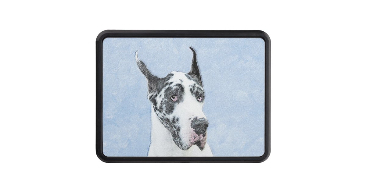 Great Dane Harlequin Painting Original Dog Art Hitch Cover
