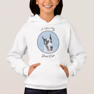 Great Dane (Harlequin) Painting - Original Dog Art Hoodie