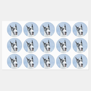 Great Dane (Harlequin) Painting - Original Dog Art Labels