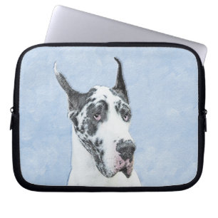 Great Dane (Harlequin) Painting - Original Dog Art Laptop Sleeve