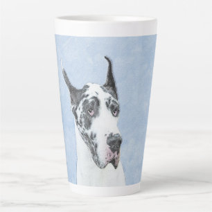 Great Dane (Harlequin) Painting - Original Dog Art Latte Mug