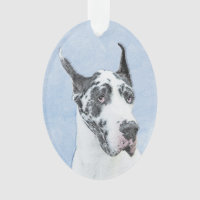 Great Dane (Harlequin) Painting - Original Dog Art