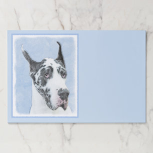 Great Dane (Harlequin) Painting - Original Dog Art Paper Pad