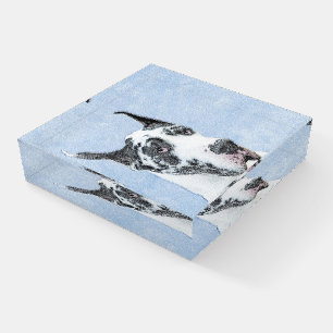 Great Dane (Harlequin) Painting - Original Dog Art Paperweight