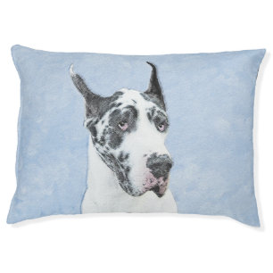 Great Dane (Harlequin) Painting - Original Dog Art Pet Bed