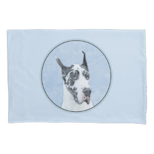 Great Dane (Harlequin) Painting - Original Dog Art Pillow Case