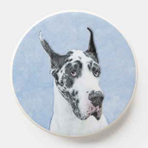 Great Dane (Harlequin) Painting - Original Dog Art PopSocket