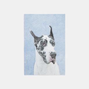 Great Dane (Harlequin) Painting - Original Dog Art Rug