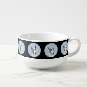 Great Dane (Harlequin) Painting - Original Dog Art Soup Mug