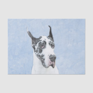 Great Dane (Harlequin) Painting - Original Dog Art Tissue Paper