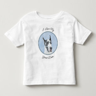 Great Dane (Harlequin) Painting - Original Dog Art Toddler T-shirt