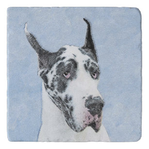 Great Dane (Harlequin) Painting - Original Dog Art Trivet