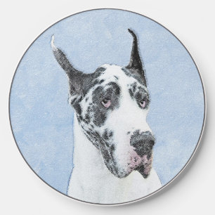 Great Dane (Harlequin) Painting - Original Dog Art Wireless Charger