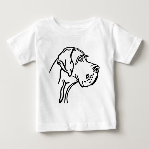 Great Dane Head drawing Baby T_Shirt