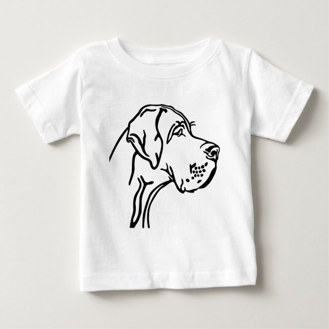 Great Dane Head drawing Baby T-Shirt (Front)