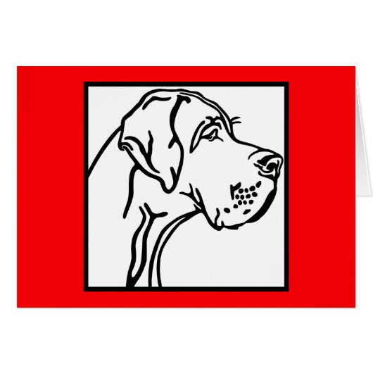 Great dane Head drawing Cards (Front Horizontal)