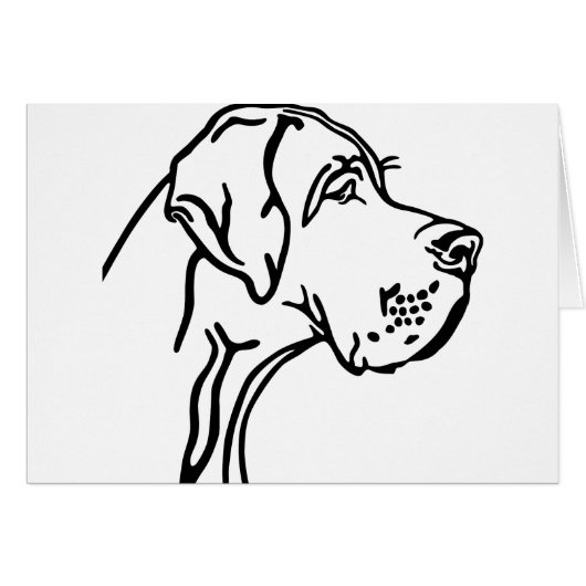 Great Dane Head drawing Cards (Front Horizontal)
