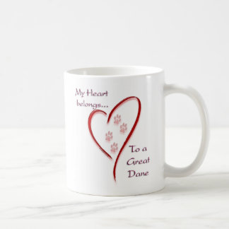 Great Dane Heart Belongs Coffee Mug