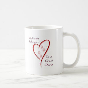Great Dane Heart Belongs Coffee Mug