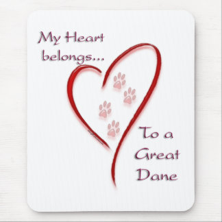 Great Dane Heart Belongs Mouse Pad