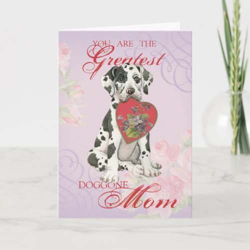 Great Dane Heart Mom Card