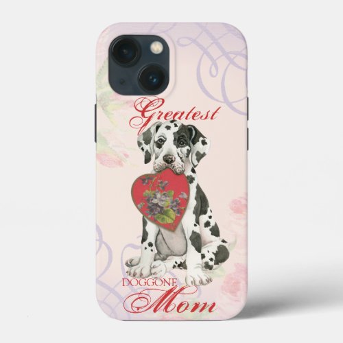 Great Dane Heart Mom iPhone 13 Mini Case