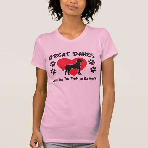 Great Dane Heart  Paw T_Shirt