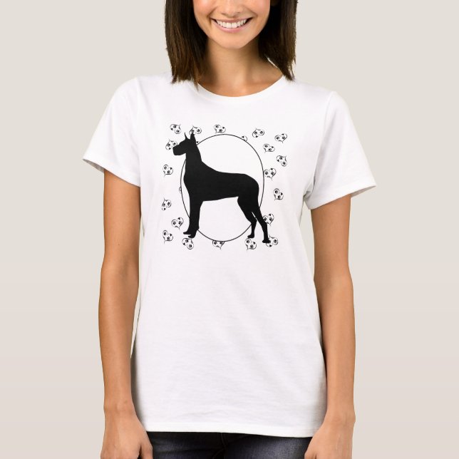 Great Dane Hearts and Pawprints T-Shirt (Front)