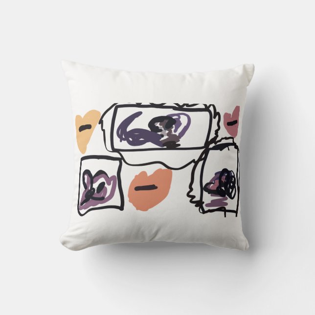 Great Dane hearts  Throw Pillow (Front)