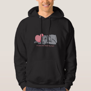 Great Dane Holds Heart Blue UC Hoodie