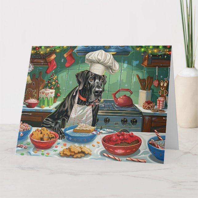 Great Dane Holiday Baking: Festive Christmas Card (Front)