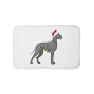 Great Dane Holiday Christmas Light  Bath Mat