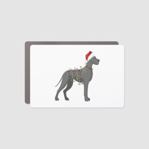 Great Dane Holiday Christmas Light Car Magnet