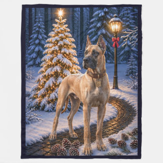 Great Dane Holiday Fleece Blanket