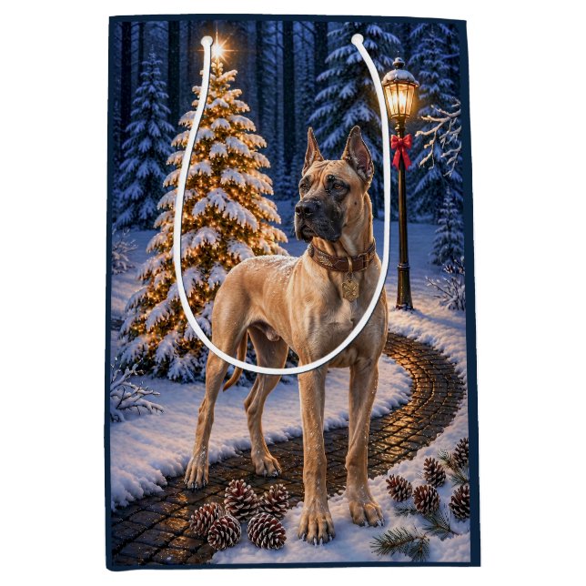 Great Dane Holiday  Medium Gift Bag (Front)
