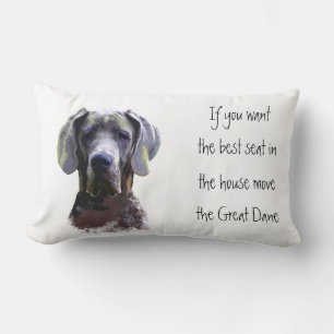 Great Dane Humor Best Seat in house Dog Pet Animal Lumbar Pillow