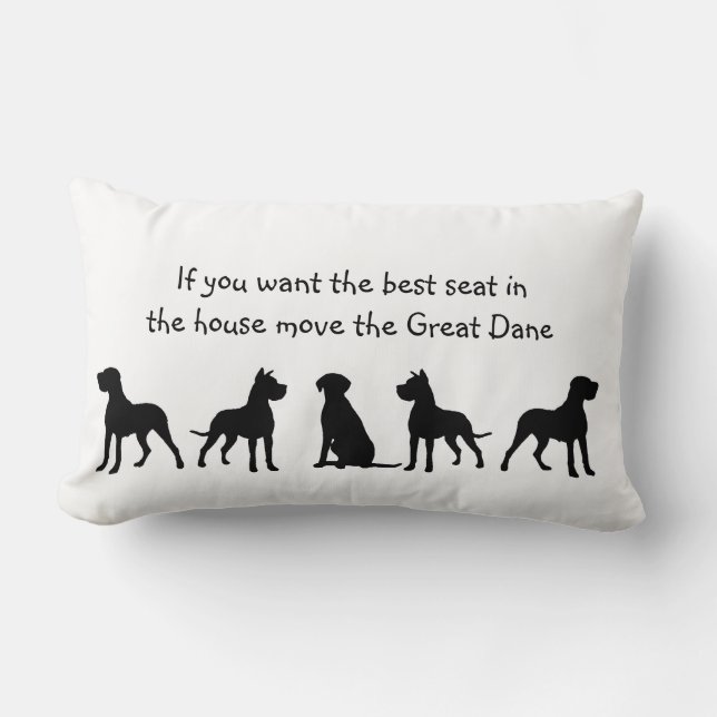 Great Dane Humor Best Seat in house Dog Pet Animal Lumbar Pillow (Front)