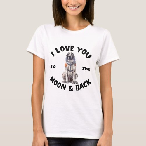 Great Dane I Love You To The Moon  Back T_Shirt