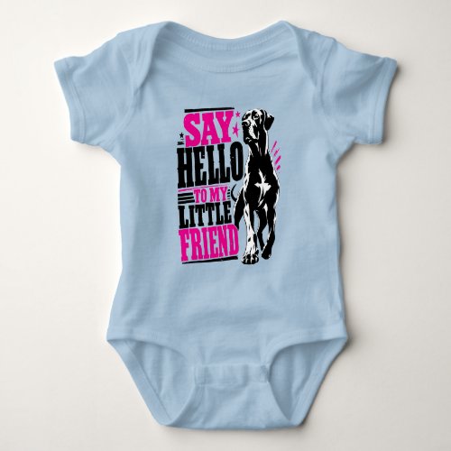 Great Dane impressive welcome  Baby Bodysuit