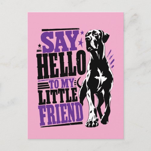 Great Dane impressive welcome  Holiday Postcard