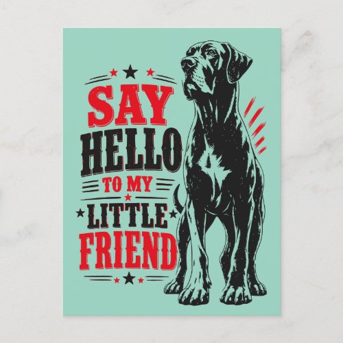 Great Dane impressive welcome  Holiday Postcard