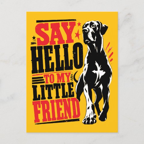 Great Dane impressive welcome  Holiday Postcard