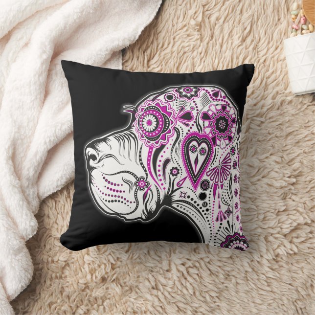 Great Dane in a Mexican way  Throw Pillow (Blanket)