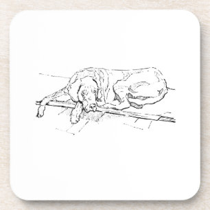 Great Dane, Ink Dog Illustration Beverage Coaster