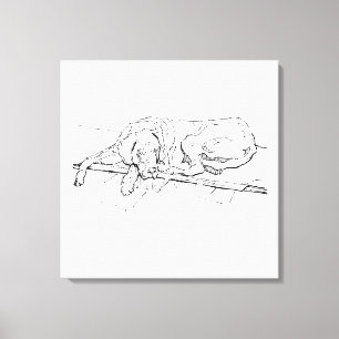 Great Dane Ink Wall Art  Minimalist  Line Drawing