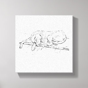 Great Dane Ink Wall Art  Minimalist  Line Drawing